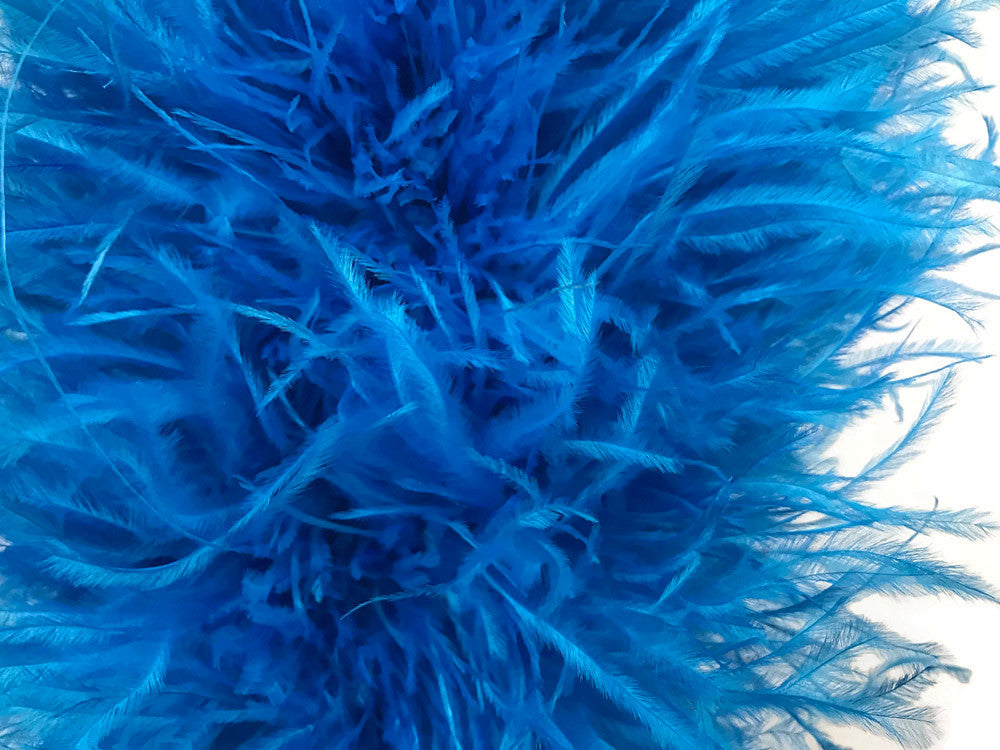 6 Inch Strip - Turquoise Blue Ostrich Fringe Trim Feather