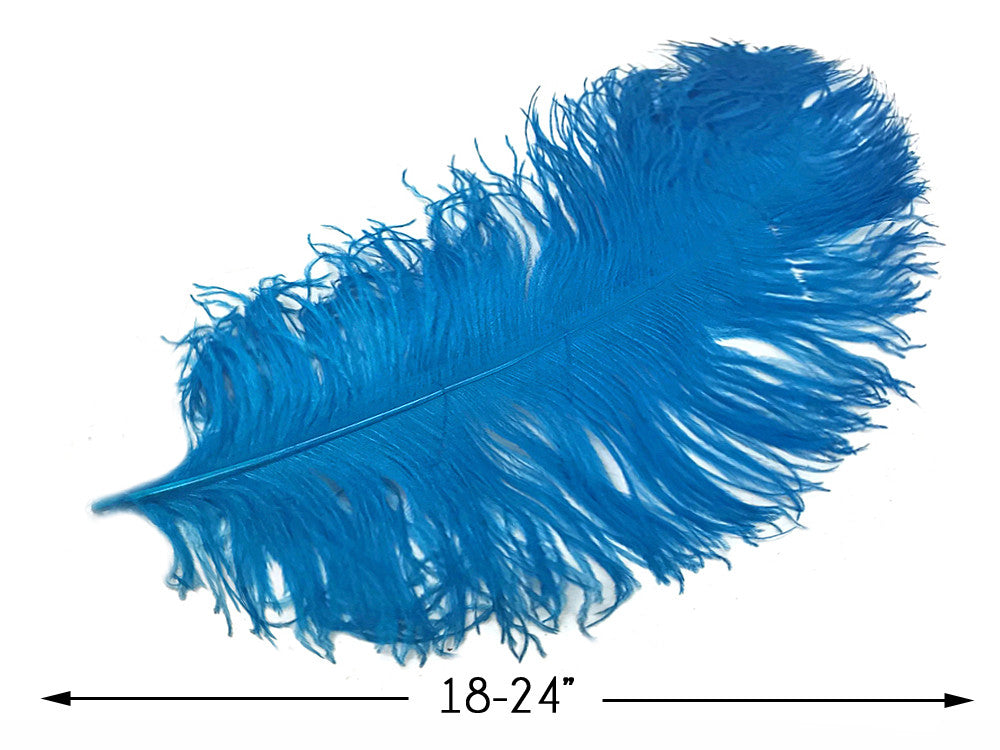 1/2 Lb. - 18-24" Turquoise Blue Large Ostrich Wing Plume Wholesale Feathers (Bulk)