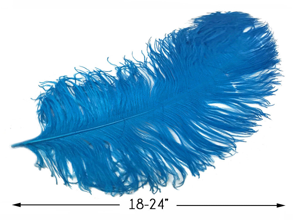 10 Pieces - 18-24" Turquoise Blue Large Prime Grade Ostrich Wing Plume Centerpiece Feathers