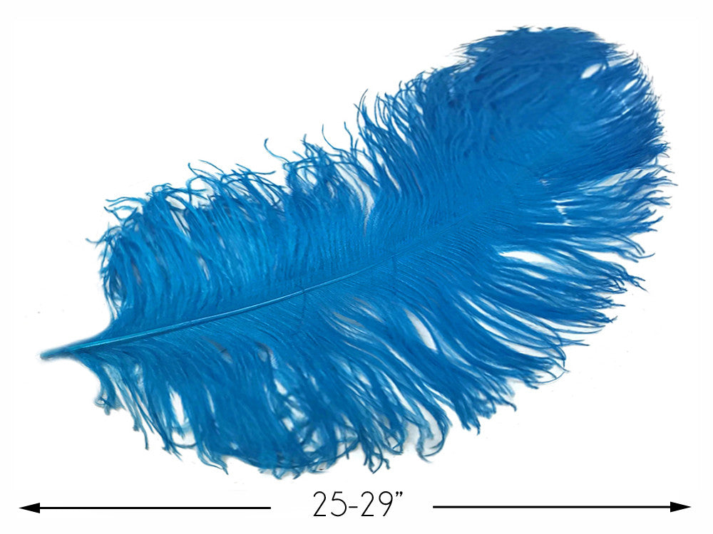 1/2 Lb. - 25-29" Turquoise Blue Large Ostrich Wing Plume Wholesale Feathers (Bulk) 