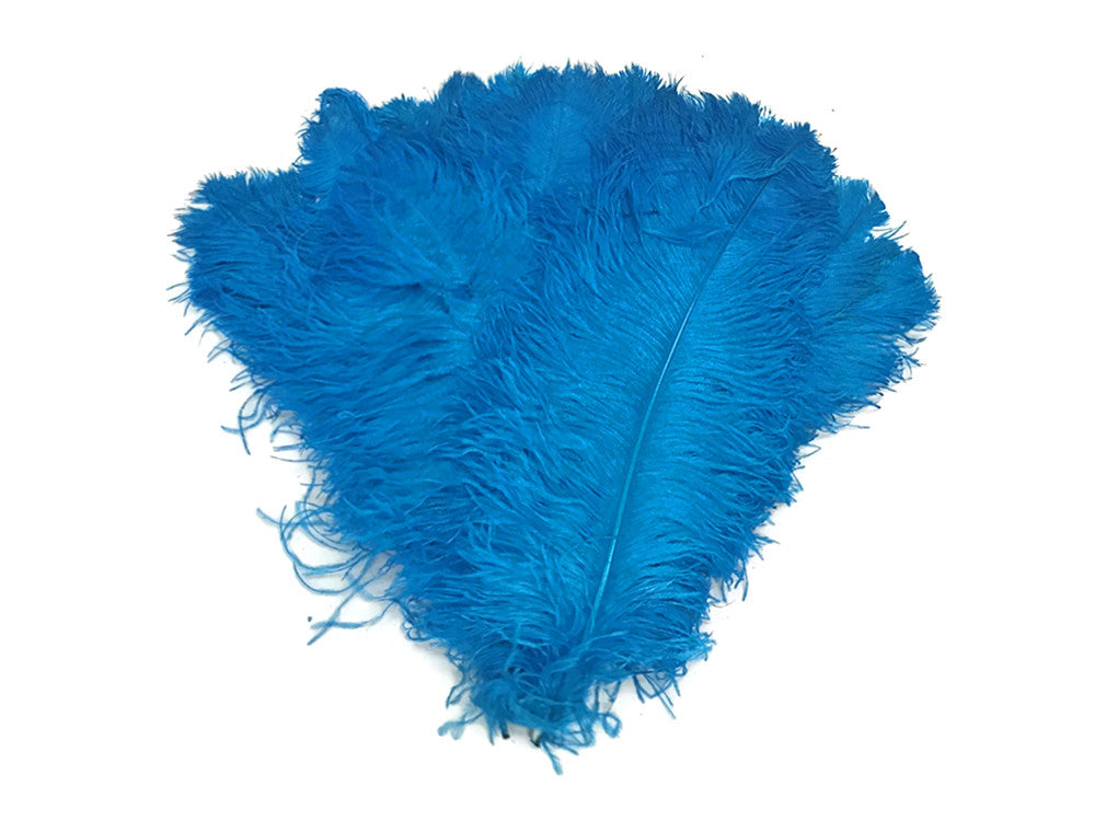 10 Pieces - 18-24" Turquoise Blue Large Prime Grade Ostrich Wing Plume Centerpiece Feathers