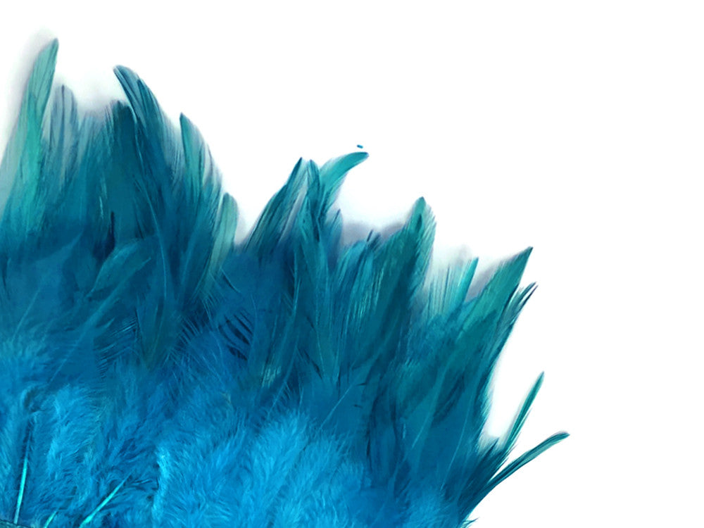 1 Yard - Turquoise Blue Rooster Neck Hackle Saddle Feather Wholesale Trim