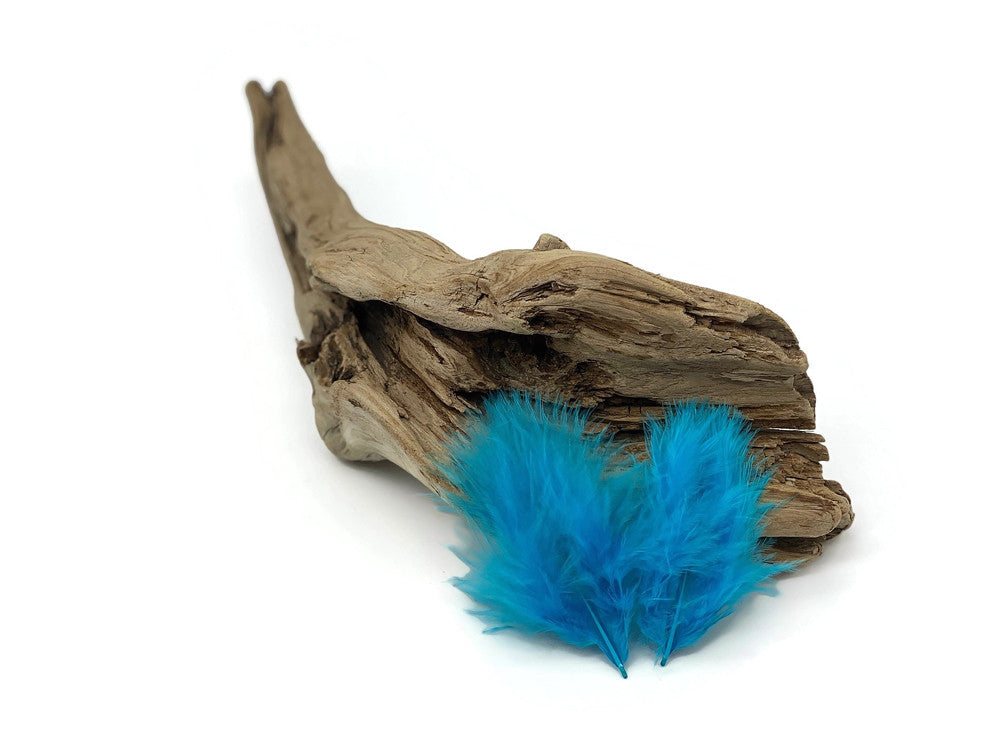 1/4 Lb - Turquoise Blue Turkey Marabou Short Down Fluffy Loose Wholesale Feathers (Bulk)