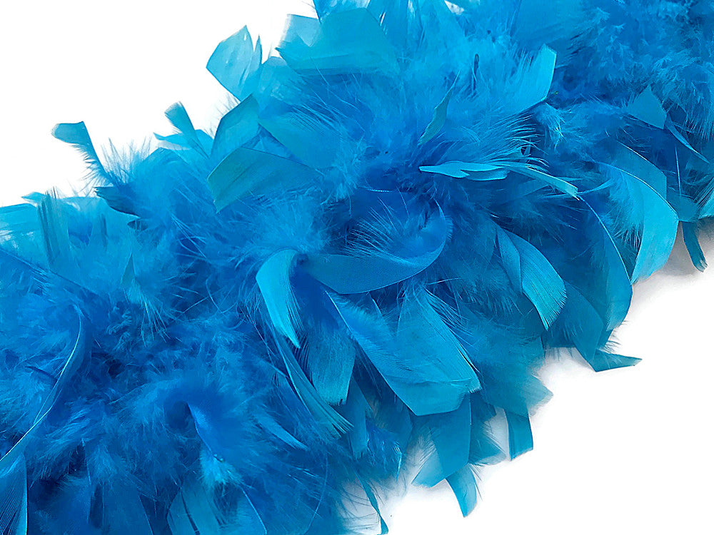 2 Yards - Turquoise Blue Heavy Weight Chandelle Feather Boa | 80 Gram