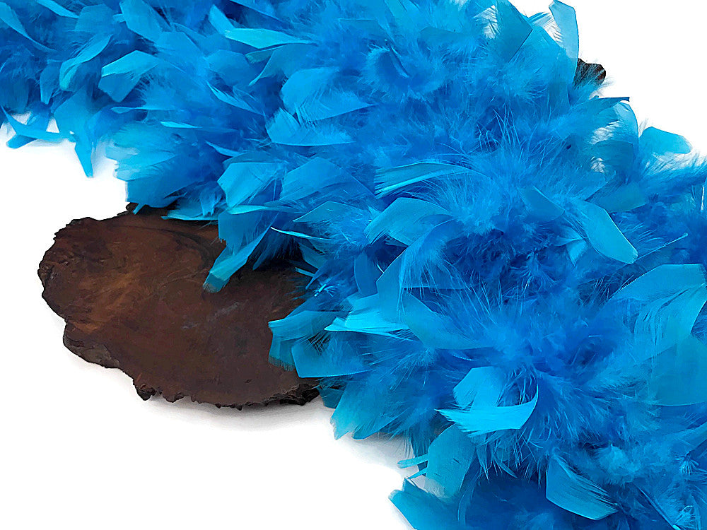 2 Yards - Turquoise Blue Heavy Weight Chandelle Feather Boa | 80 Gram