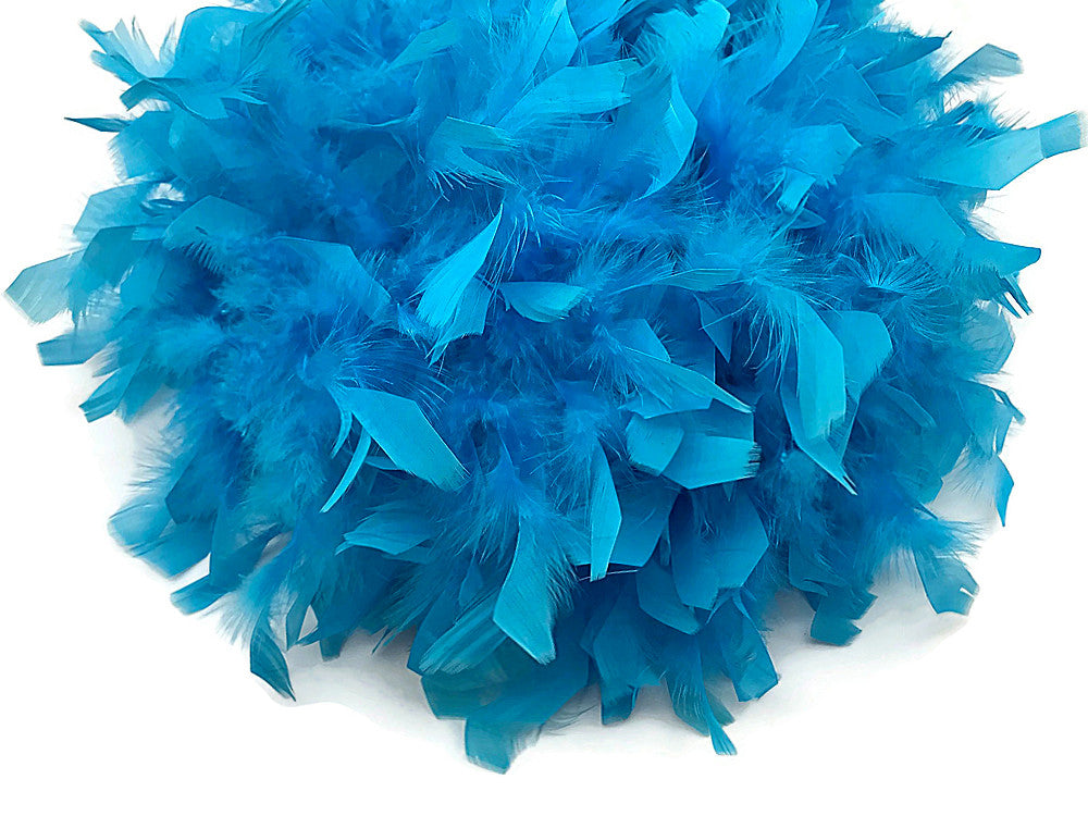 2 Yards - Turquoise Blue Heavy Weight Chandelle Feather Boa | 80 Gram