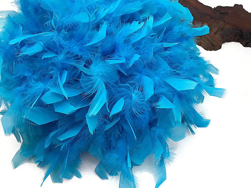 2 Yards - Turquoise Blue Heavy Weight Chandelle Feather Boa | 80 Gram