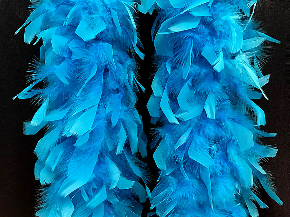 2 Yards - Turquoise Blue Heavy Weight Chandelle Feather Boa | 80 Gram