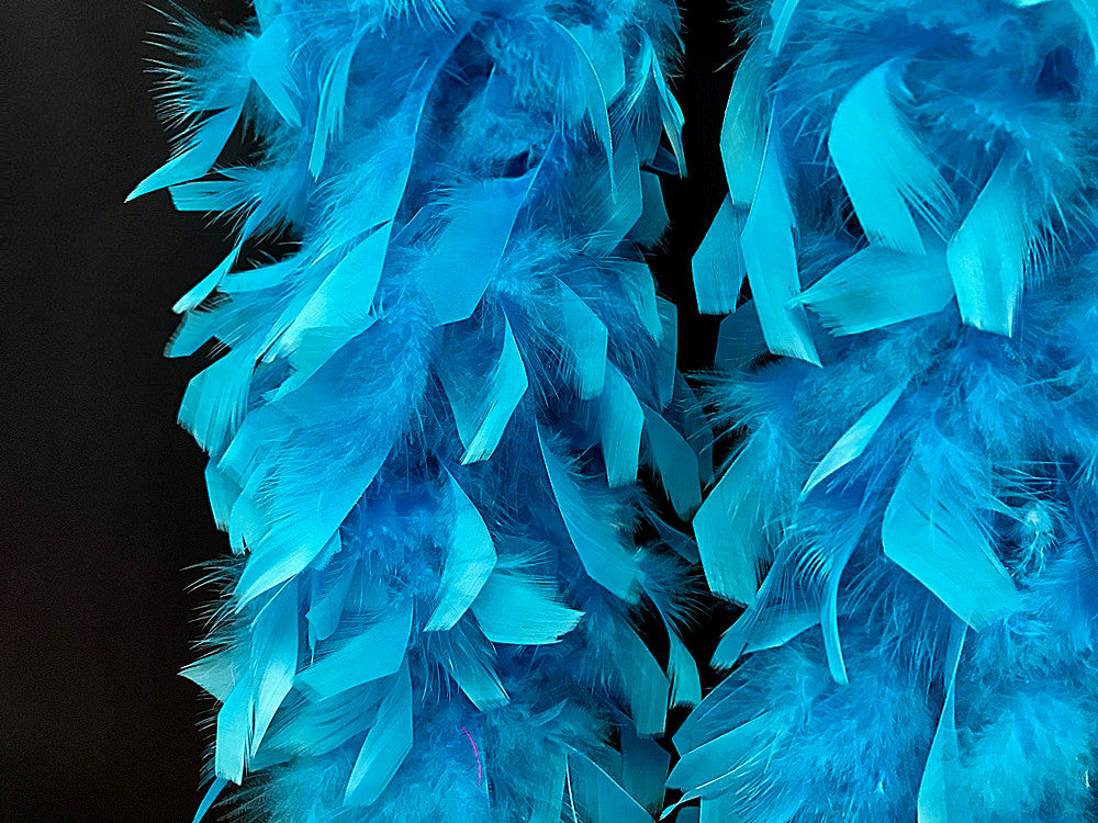 2 Yards - Turquoise Blue Heavy Weight Chandelle Feather Boa | 80 Gram