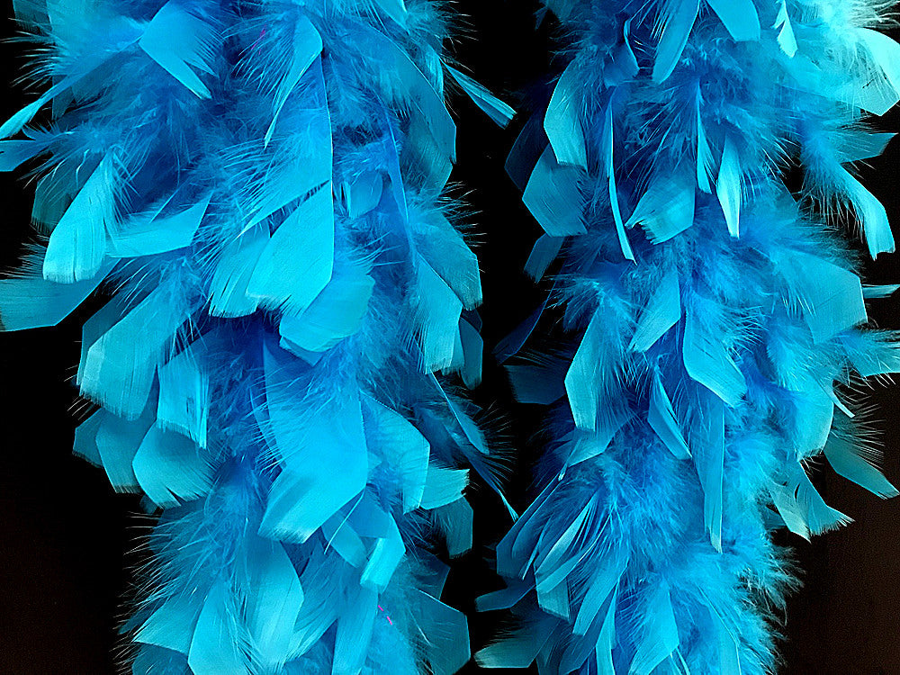 2 Yards - Turquoise Blue Heavy Weight Chandelle Feather Boa | 80 Gram