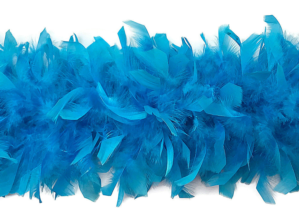 2 Yards - Turquoise Blue Heavy Weight Chandelle Feather Boa | 80 Gram