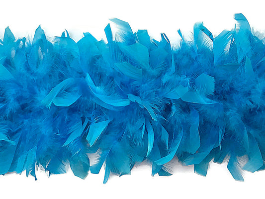 2 Yards - Turquoise Blue Heavy Weight Chandelle Feather Boa | 80 Gram