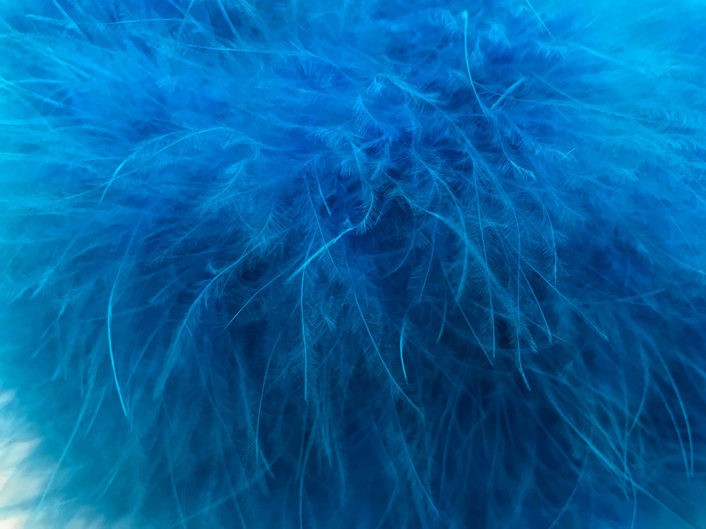 2 Yards - Turquoise Blue Turkey Medium Weight Marabou Feather Boa 25 Gram