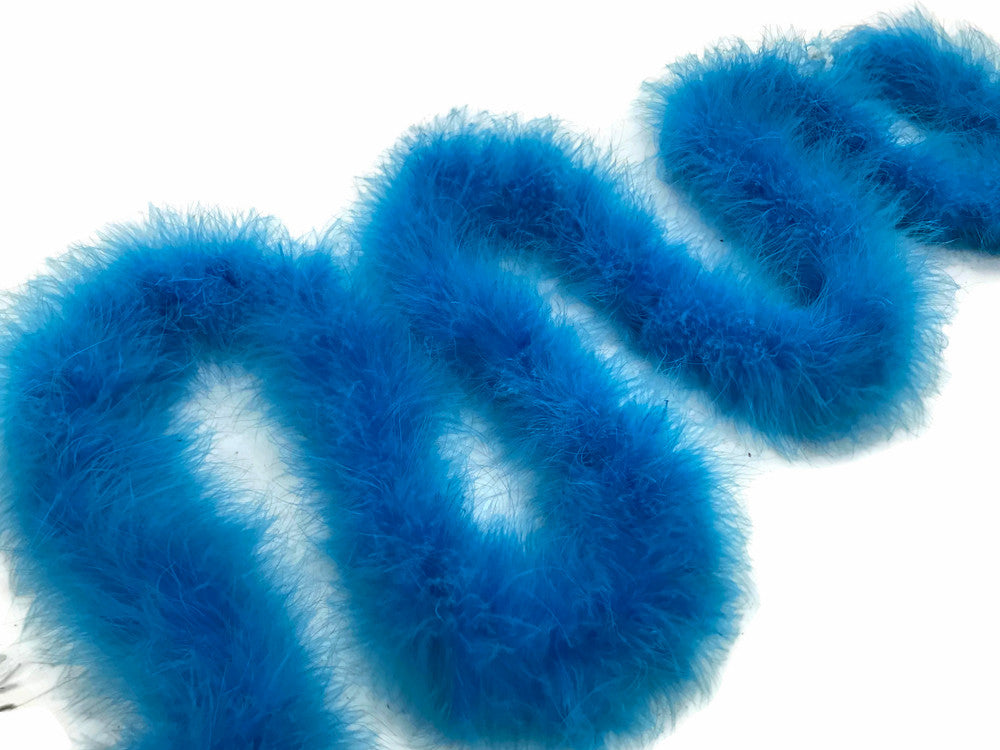 2 Yards - Turquoise Blue Turkey Medium Weight Marabou Feather Boa 25 Gram