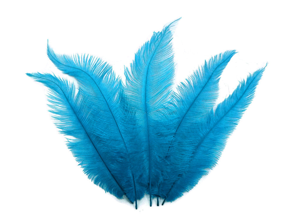 20 Pieces - Turquoise Blue Mini Spads Ostrich Chick Body Feathers