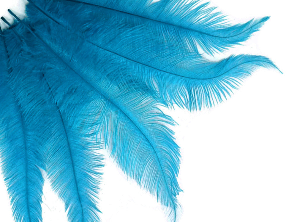 1/2 Lb - Turquoise Blue Mini Spads Ostrich Wholesale Chick Body Feathers (Bulk)