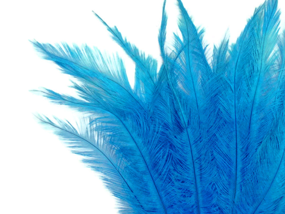 1/2 Lb - Turquoise Blue Mini Spads Ostrich Wholesale Chick Body Feathers (Bulk)