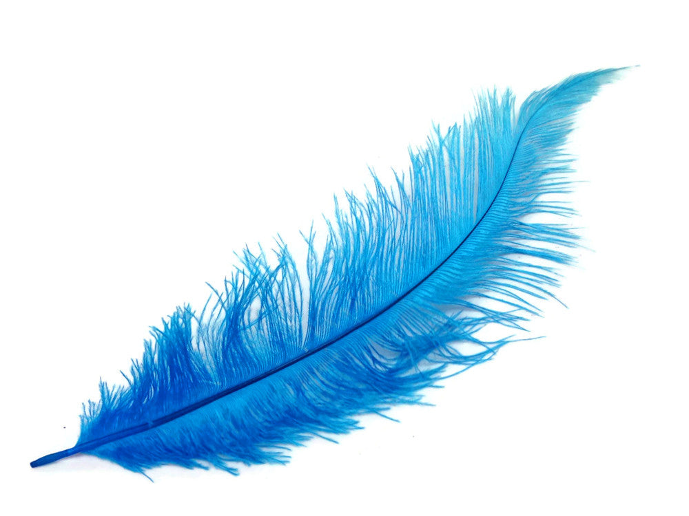 20 Pieces - Turquoise Blue Mini Spads Ostrich Chick Body Feathers