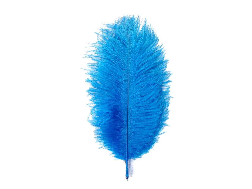 10 Pieces - 19-24" Turquoise Blue Ostrich Dyed Drabs Body Feathers