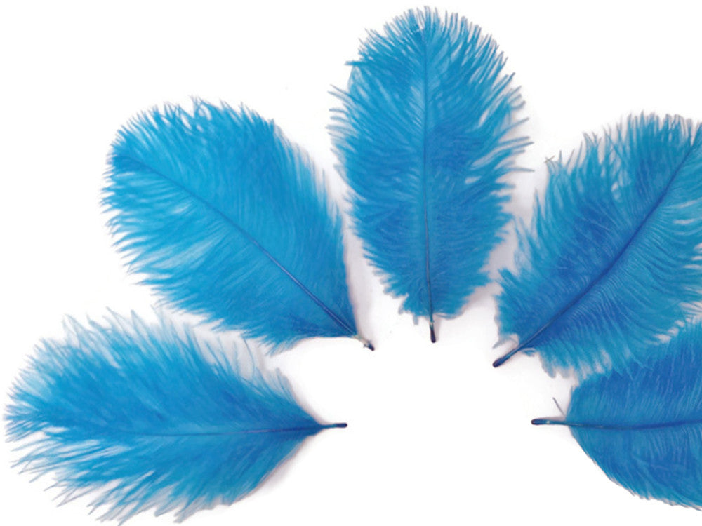 Wholesale Pack - Turquoise Blue Ostrich Small Confetti Feathers (Bulk)