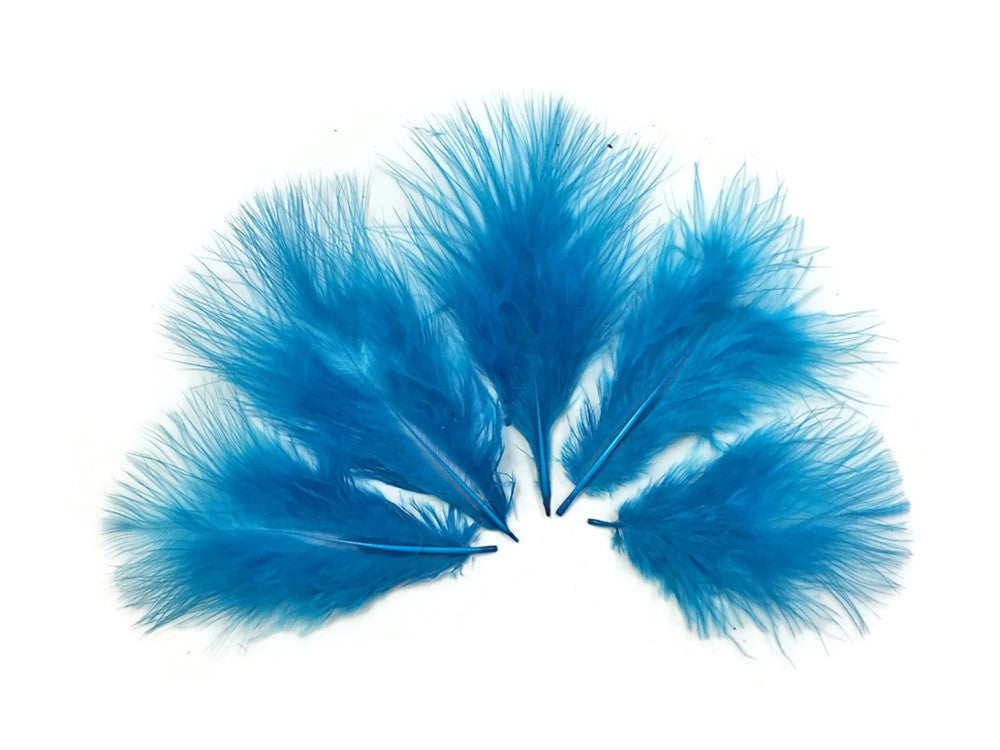 1 Pack - Turquoise Blue Turkey Marabou Short Down Fluff Loose Feathers 0.10 Oz.