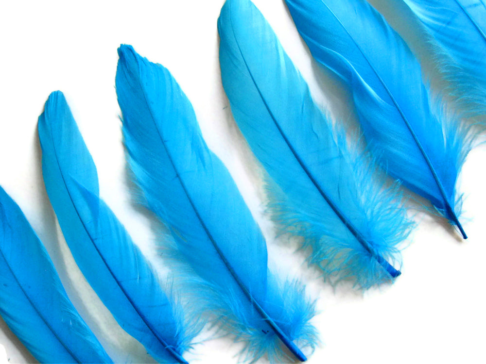 1/4 lbs. - Turquoise Blue Goose Satinettes Pallet Soft Wing Quill Wholesale Feathers (Bulk)