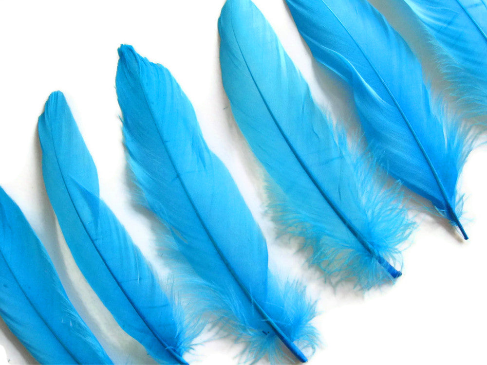 1/4 Lb - Turquoise Goose Satinettes Wholesale Loose Feathers (Bulk)