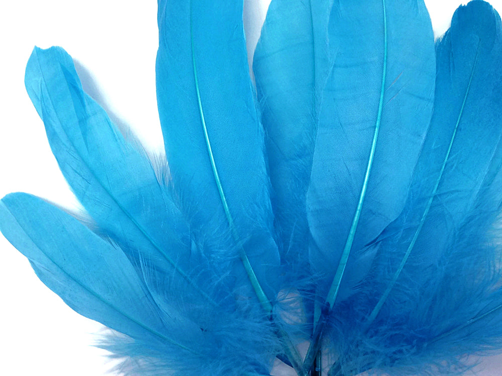 1/4 lbs. - Turquoise Blue Goose Satinettes Pallet Soft Wing Quill Wholesale Feathers (Bulk)