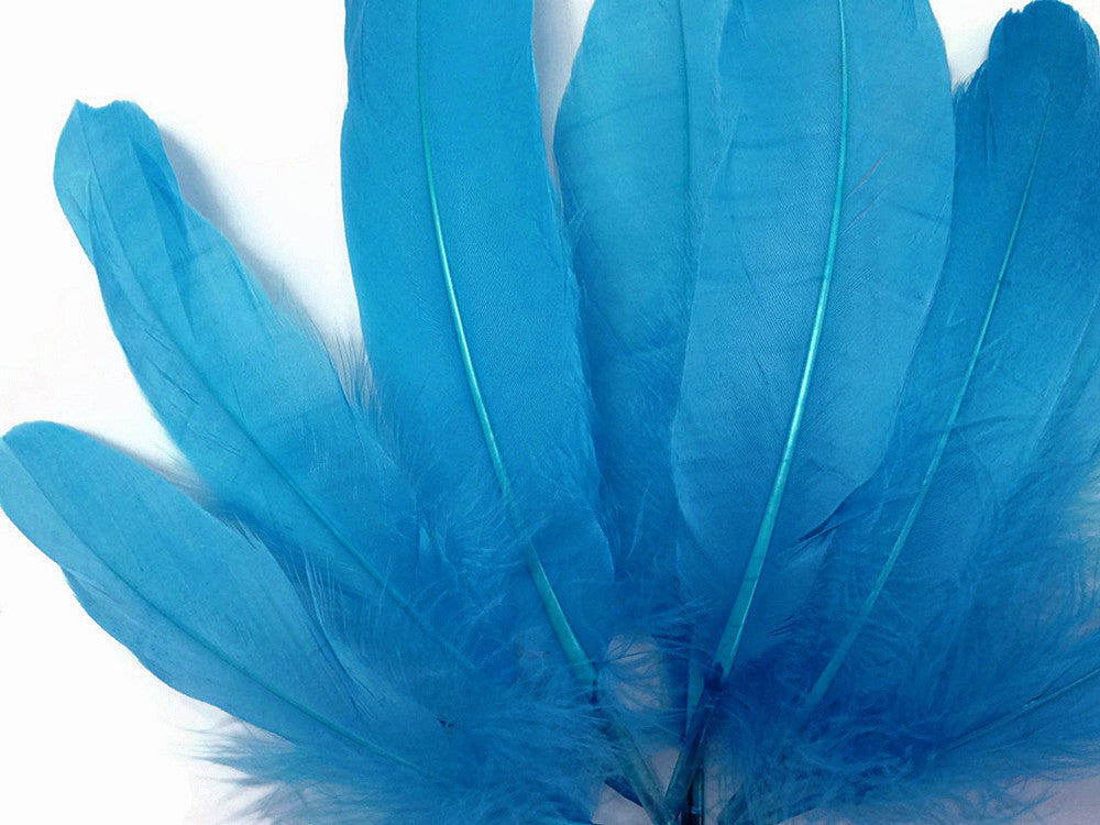 1/4 Lb - Turquoise Goose Satinettes Wholesale Loose Feathers (Bulk)