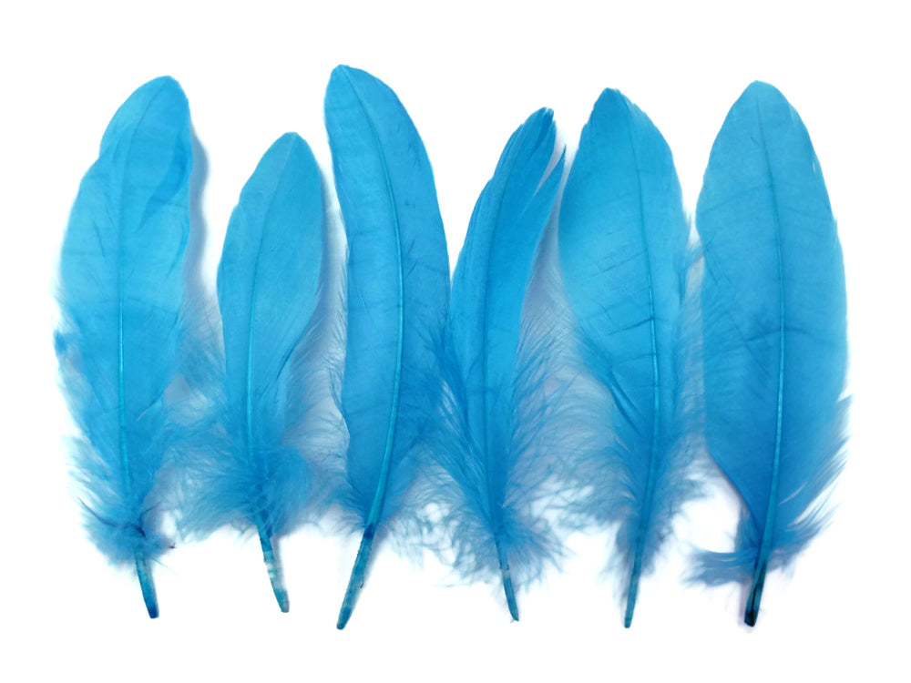 1/4 lbs. - Turquoise Blue Goose Satinettes Pallet Soft Wing Quill Wholesale Feathers (Bulk)