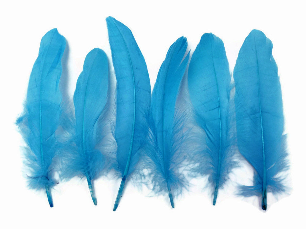 1/4 Lb - Turquoise Goose Satinettes Wholesale Loose Feathers (Bulk)