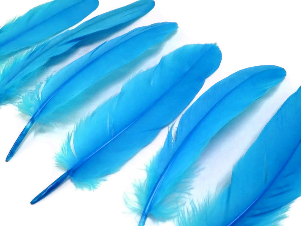 1/4 lbs. - Turquoise Blue Goose Satinettes Pallet Soft Wing Quill Wholesale Feathers (Bulk)