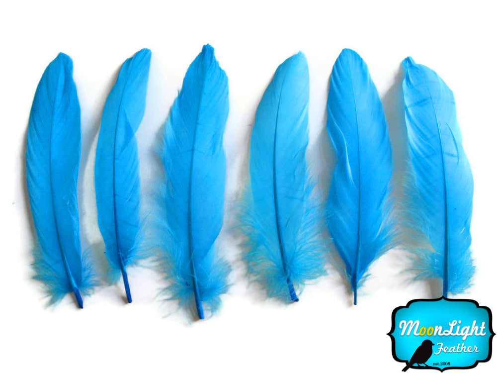 1/4 Lb - Turquoise Goose Satinettes Wholesale Loose Feathers (Bulk)