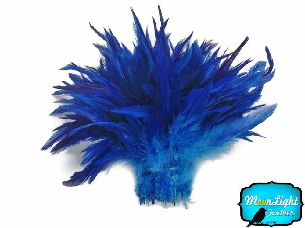 Vibrant royal blue feather plume for DIY crafts and fashion accessories.