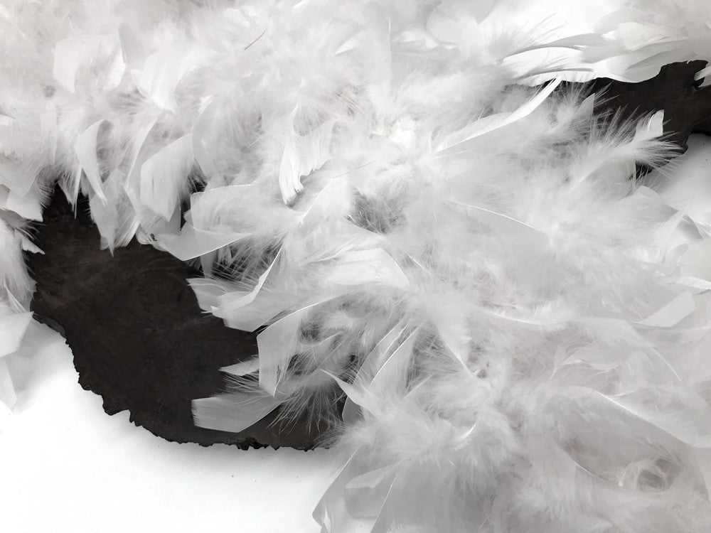 2 Yards - Snow White Heavy Weight Chandelle Feather Boa | 80 Gram