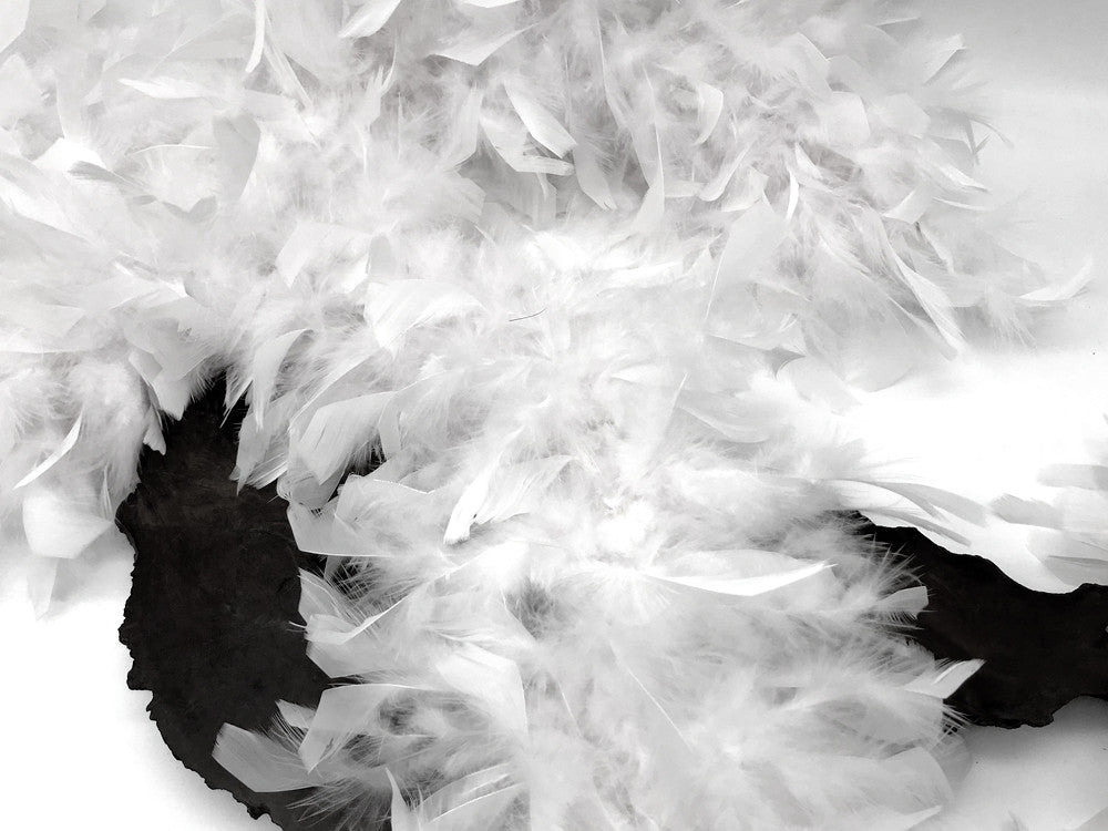 2 Yards - Snow White Heavy Weight Chandelle Feather Boa | 80 Gram