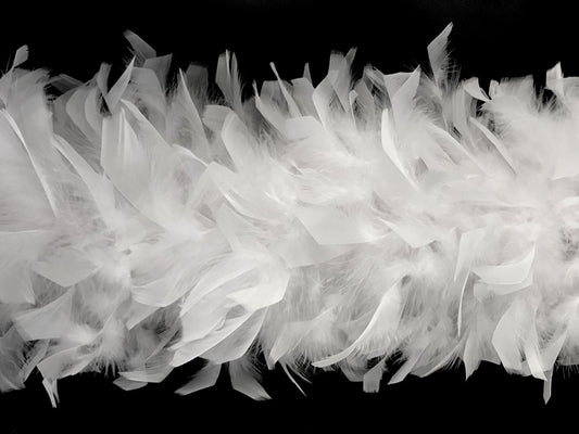 2 Yards - Snow White Heavy Weight Chandelle Feather Boa | 80 Gram