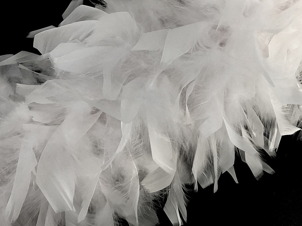 2 Yards - Snow White Heavy Weight Chandelle Feather Boa | 80 Gram