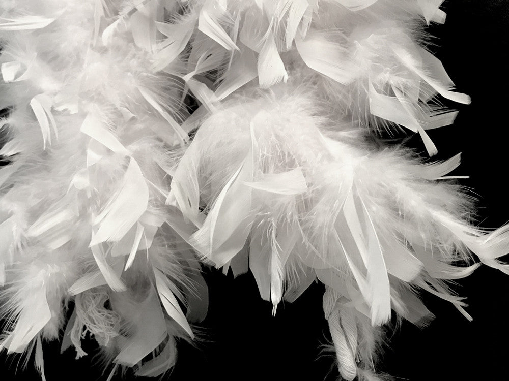 2 Yards - Snow White Heavy Weight Chandelle Feather Boa | 80 Gram