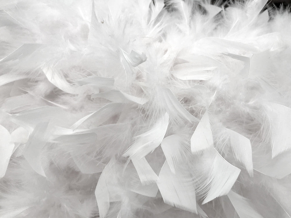 2 Yards - Snow White Heavy Weight Chandelle Feather Boa | 80 Gram