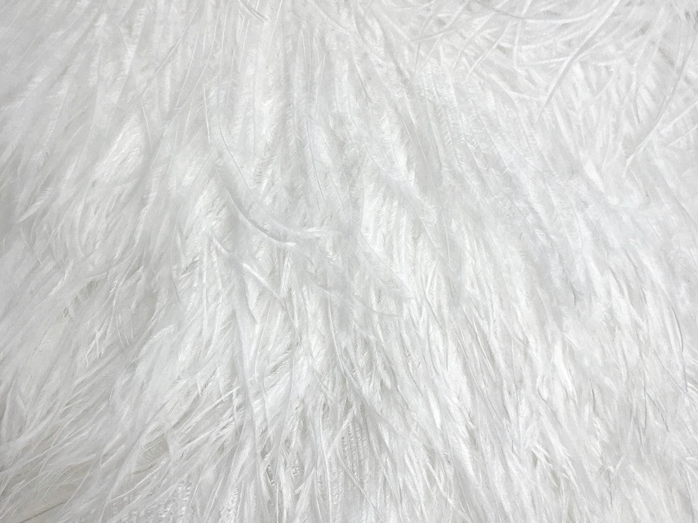 1/2 Lb - 12-16" Snow White Ostrich Tail Wholesale Fancy Feathers (Bulk)