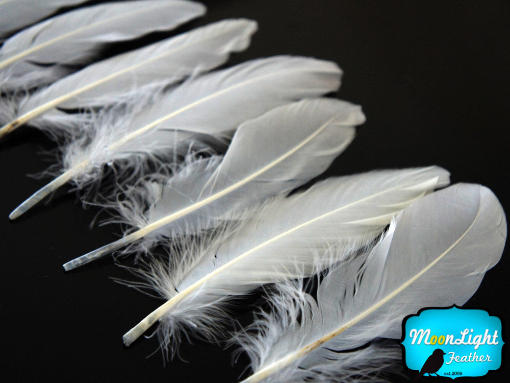 1 Pack - White Goose Satinettes Loose Feathers - 0.3 Oz