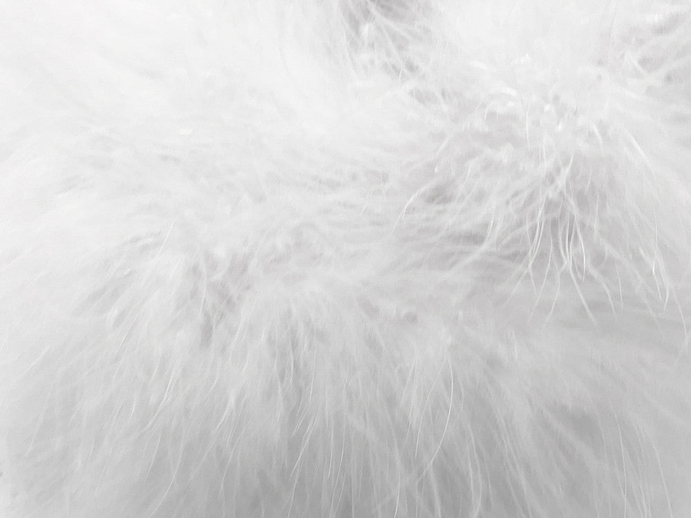 2 Yards - Snow White Turkey Medium Weight Marabou Feather Boa 25 Gram