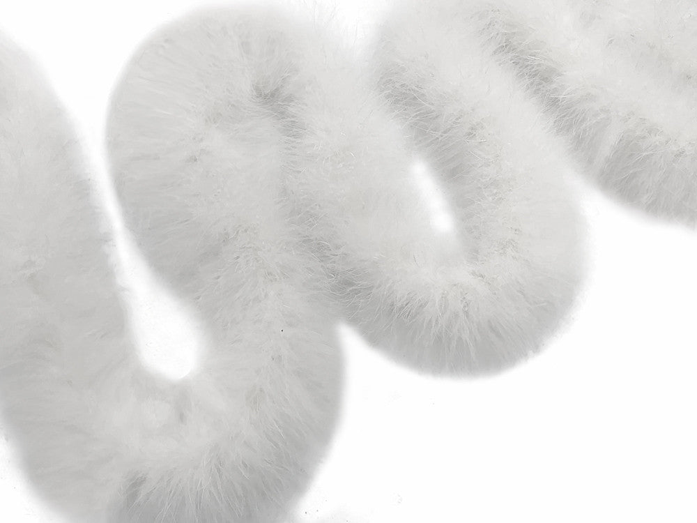 2 Yards - Snow White Turkey Medium Weight Marabou Feather Boa 25 Gram