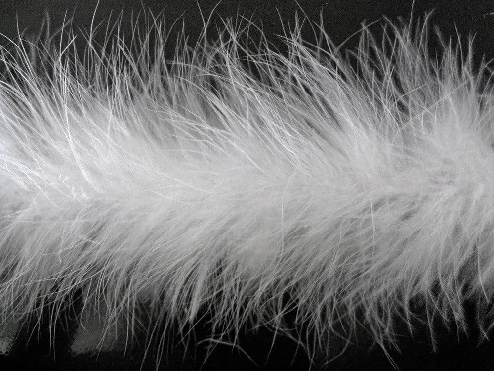 2 Yards - Snow White Turkey Medium Weight Marabou Feather Boa 25 Gram