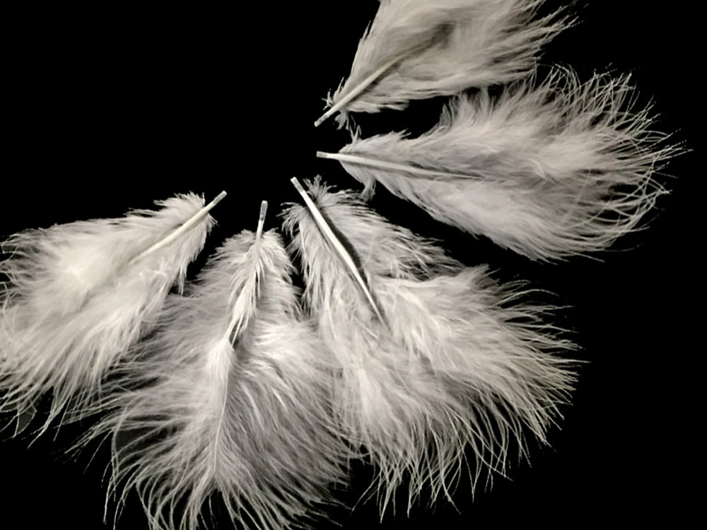 1/8 lbs. - White Turkey Marabou Short Down Fluffy Loose Wholesale Feathers (Bulk)