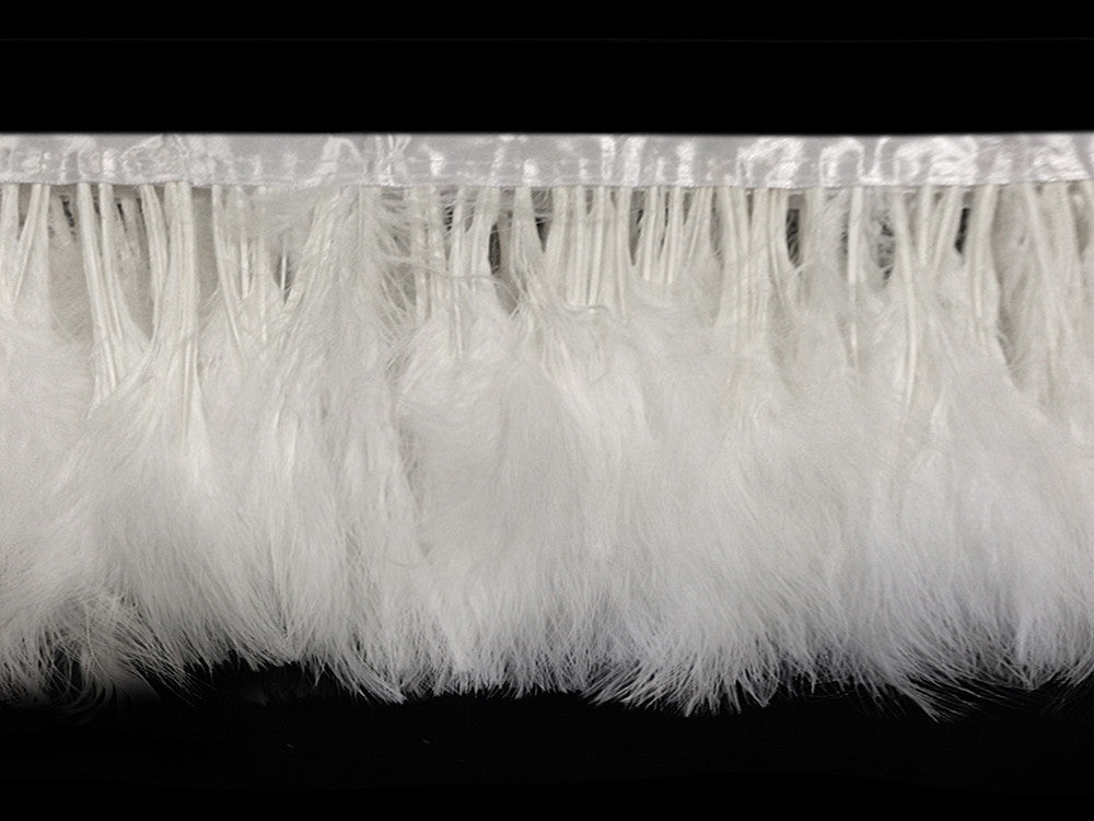 1 Yard - Snow White Marabou Turkey Fluff Feather Fringe Trim