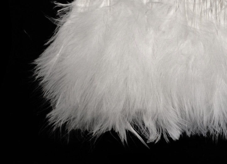 1 Yard - Snow White Marabou Turkey Fluff Feather Fringe Trim