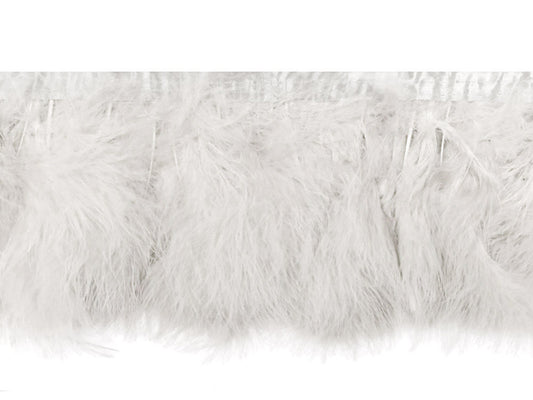 1 Yard - Snow White Marabou Turkey Fluff Feather Fringe Trim