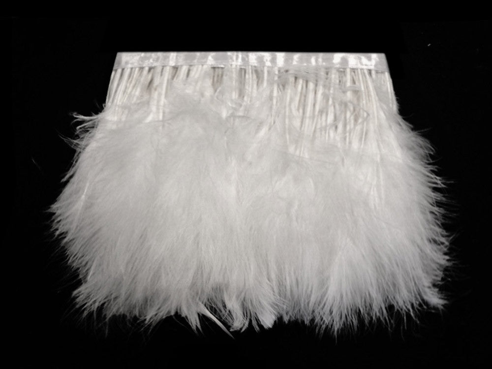 1 Yard - Snow White Marabou Turkey Fluff Feather Fringe Trim